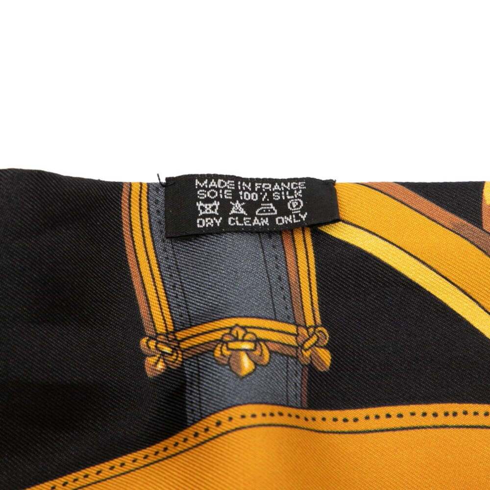 HERMES Black Silk Scarf - Picture 5 of 5
